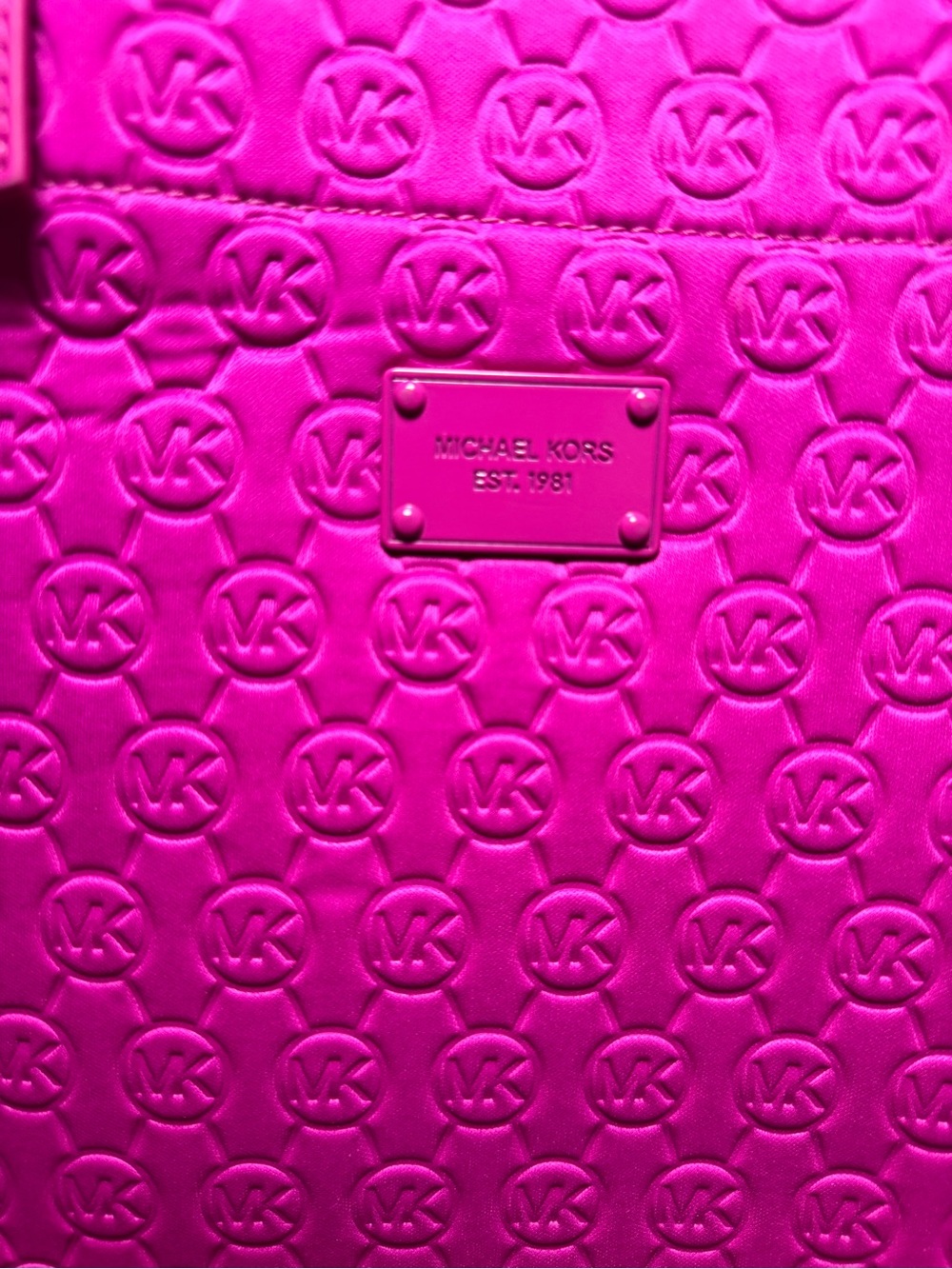 Michael Kors Hot Pink Embossed Tote - Picture 2 of 5